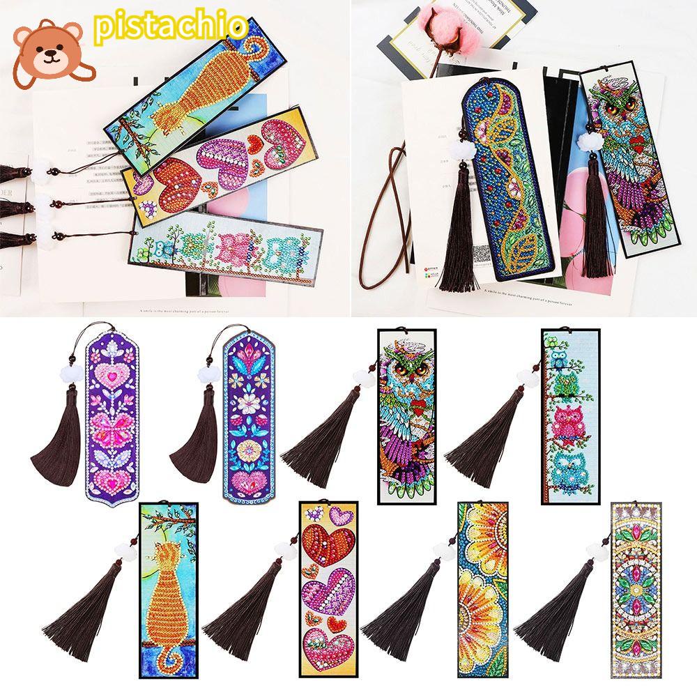 PISTA Thẻ Đánh Dấu Sách Thêu Thủ Công Hình Dạng Đặc Biệt