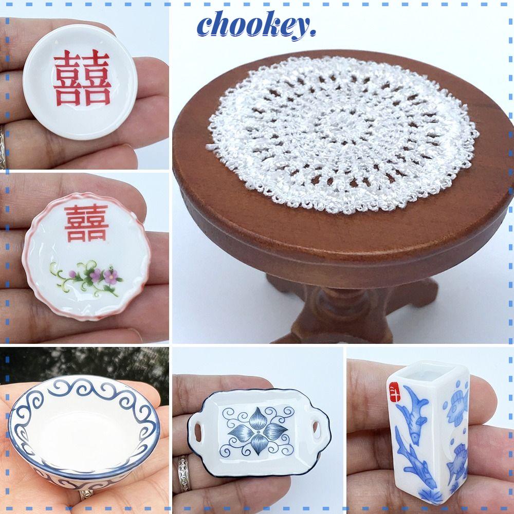 CHOOKEY 2 Dĩa Trang Trí Nhà Búp Bê Cỡ 1 / 12