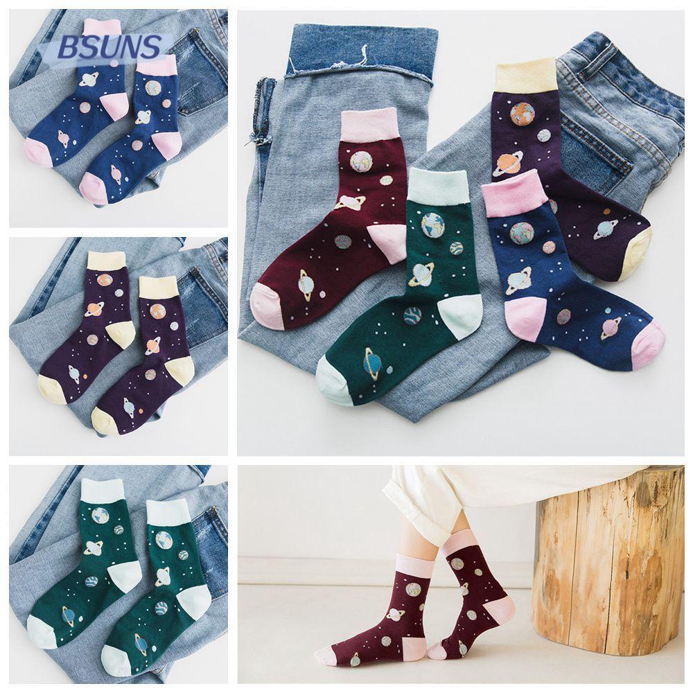 BSUNS Tất Cotton Hoạ Tiết Trừu Tượng Sáng Tạo