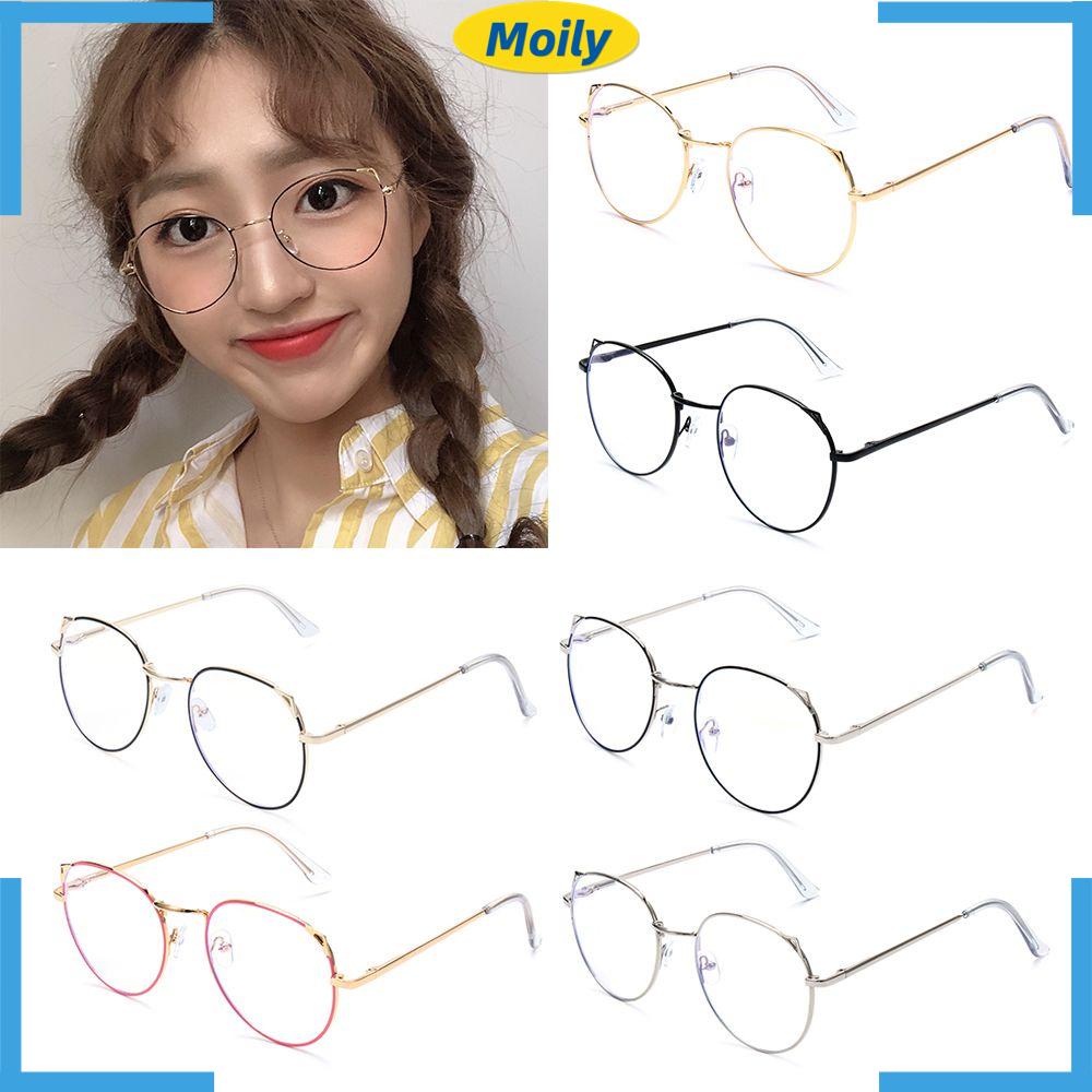 MOILYVN Mắt Kính Gọng Kim Loại Chống Ánh Sáng Xanh Phong Cách Retro Thời Trang Cho Máy Tính