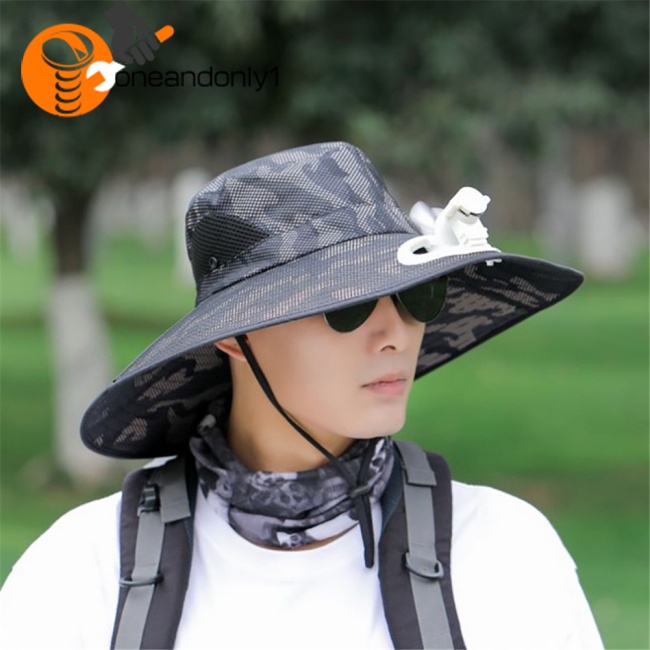 Mũ Chống Nắng Vành Rộng Kèm Quạt Che Mặt Và Cổ Tiện Dụng Cho Câu Cá / Thể Thao Ngoài Trời