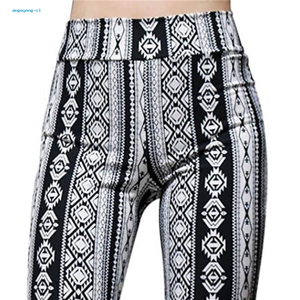 Quần Dài Ống Loe Lưng Thun Cao 70s In Họa Tiết Da Báo Phong Cách Vintage Phù Hợp Cho Tập Yoga Và Sàn Nhà Dài ~ 120