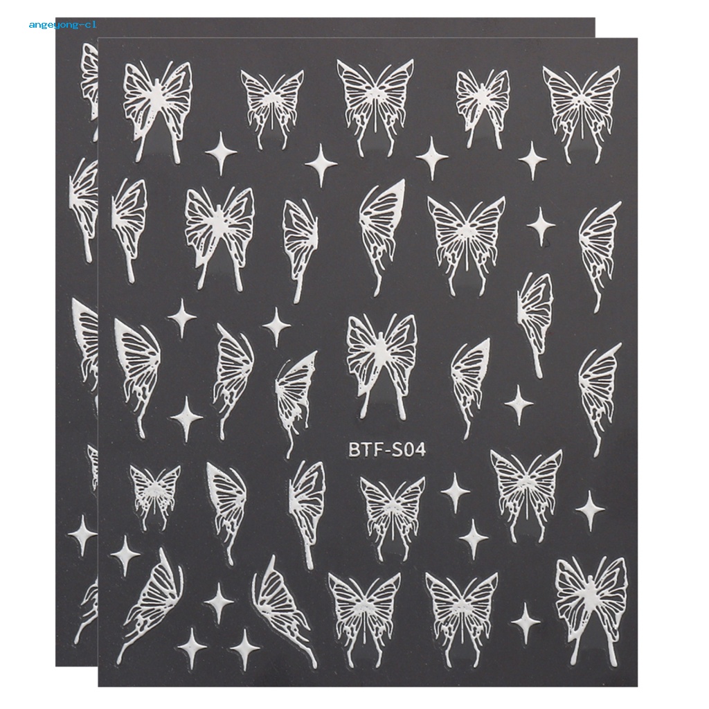 Set 2 Tờ Nhãn Dán Móng Tay Tạo Hiệu Ứng Lấp Lánh Siêu Mỏng Diy