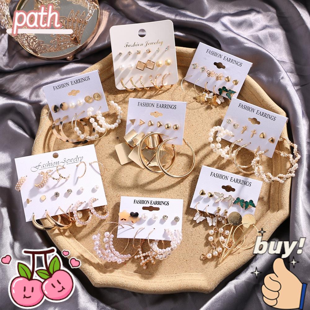 PATH Set 6 Đôi Bông Tai Ngọc Trai Giả Phong Cách Hàn Quốc