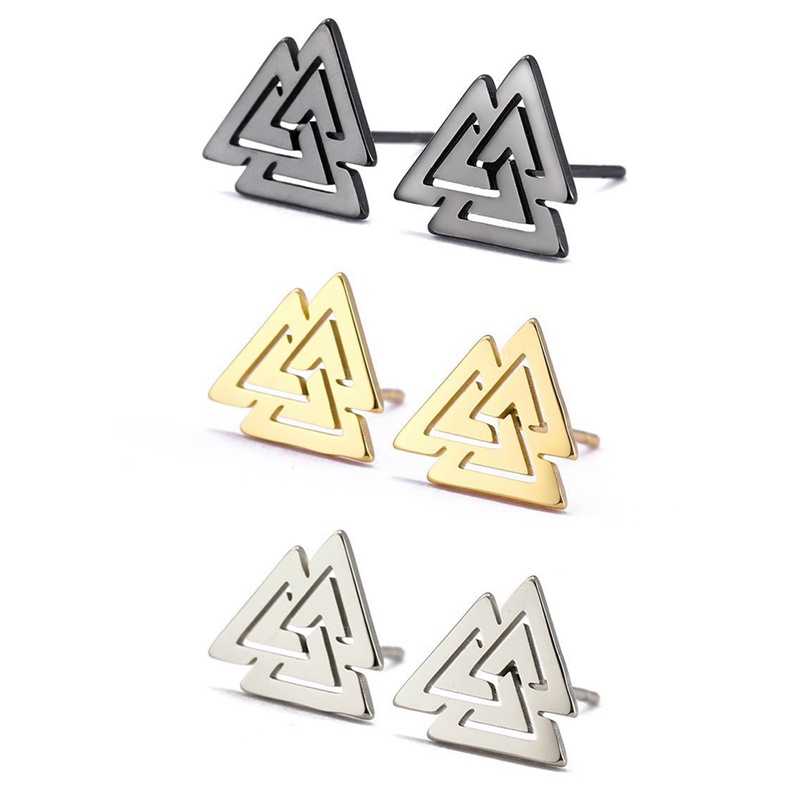 Bông Tai Bằng Thép Không Gỉ 304 Phong Cách Viking Thời Trang Dành Cho Nam Và Nữ