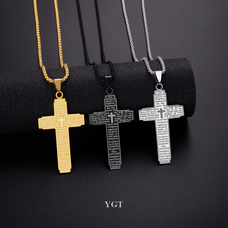 Ygt Vòng cổ Bằng Thép Không Gỉ Mặt Thánh Giá Thời Trang Dành Cho Nam