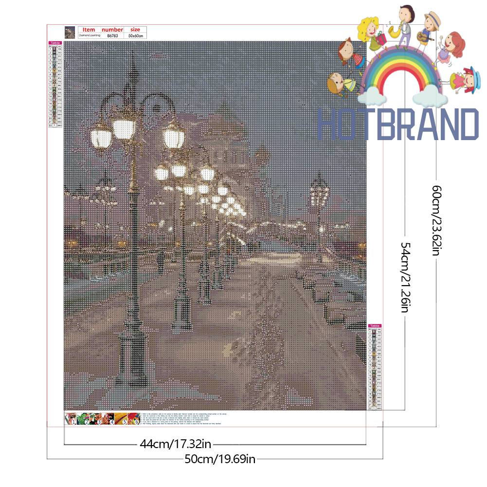 Tranh Đính Đá Kim Cương Toàn Bộ 5D DIY Hình Vẽ Đường Phố Mùa Đông