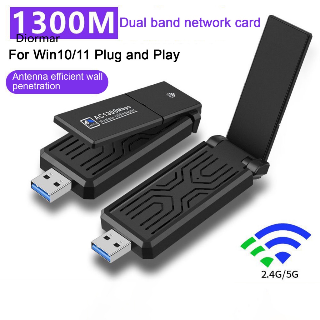 Ăng Ten WiFi USB 30 Tốc Độ Cao Dài 1300M Hỗ Trợ Thẻ Mạng Máy Tính