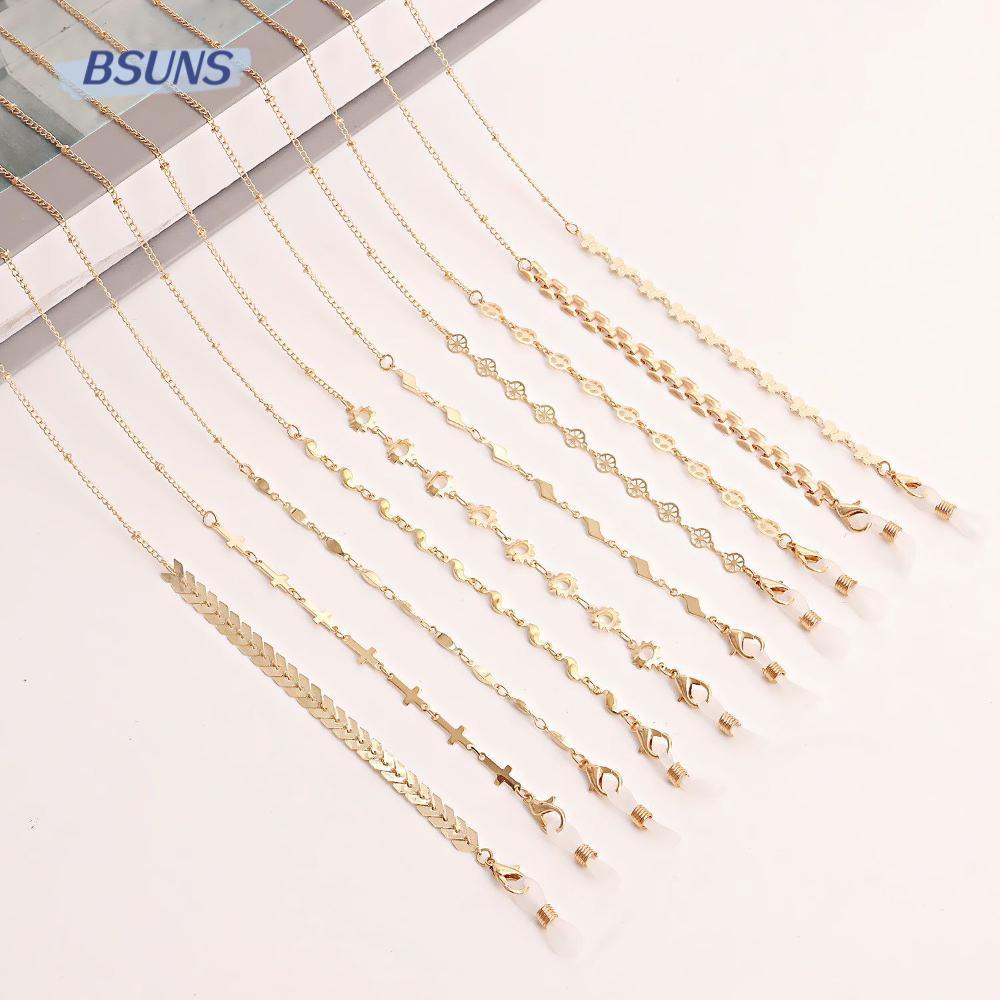 BSUNS Dây Đeo Mắt Kính Bằng Kim Loại Màu Vàng Hình Chiếc Lá / Bươm Bướm