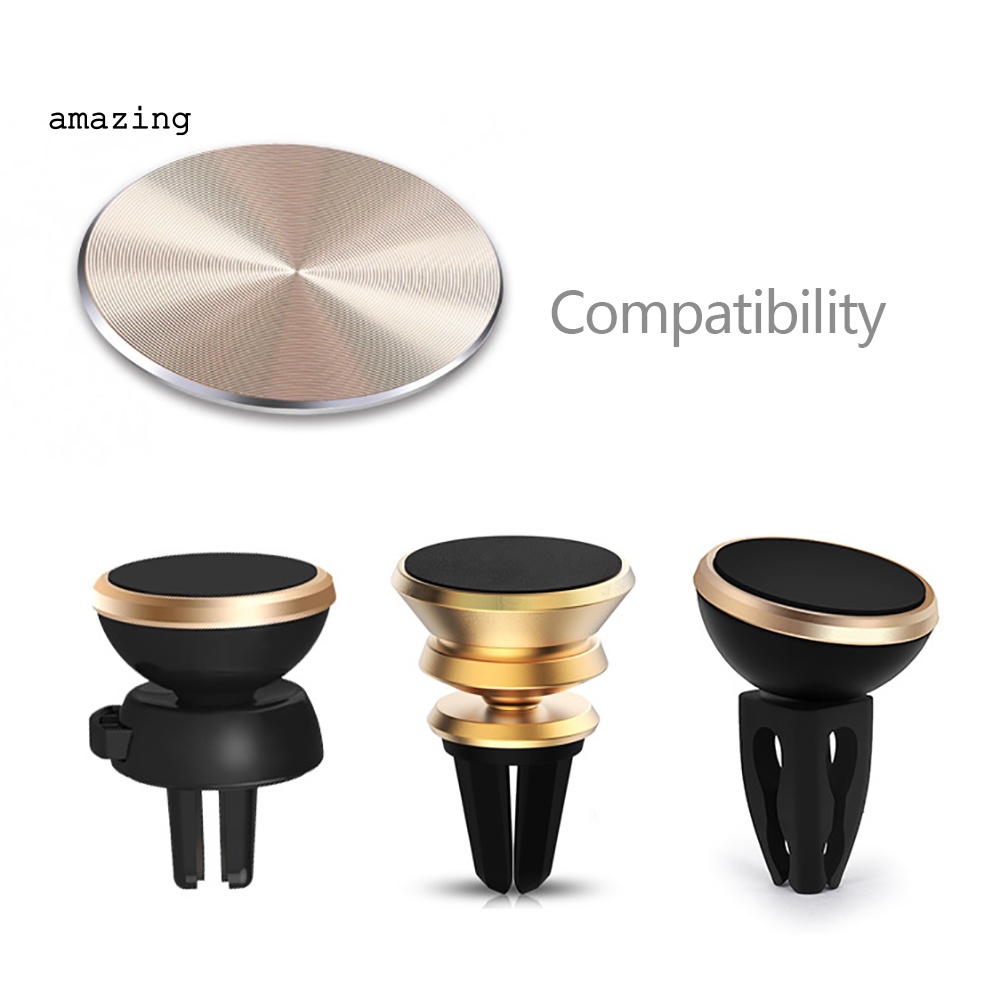 Set 4 Tấm Kim Loại Tròn Hít Nam Châm Tự Dính Thay Thế Cho Giá Đỡ Điện Thoại Di Động