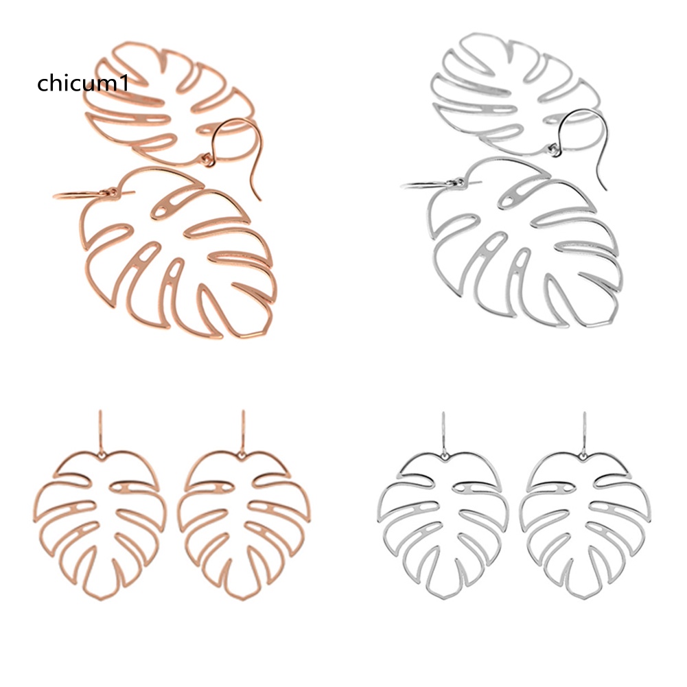 Khuyên Tai Móc Hình Lá Cọ Phong Cách Bohemian