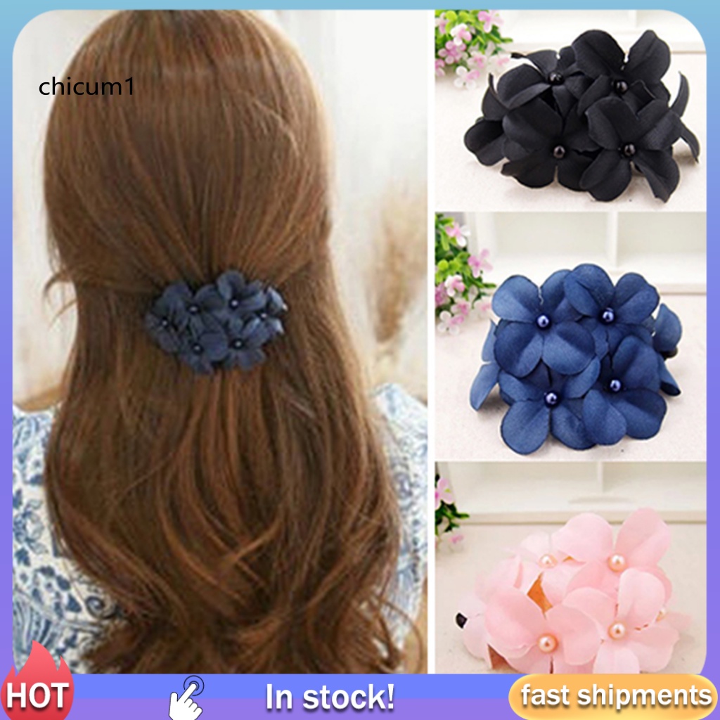 Kẹp Tóc Đuôi Ngựa Hình Hoa Ngọt Ngào Cho Nữ