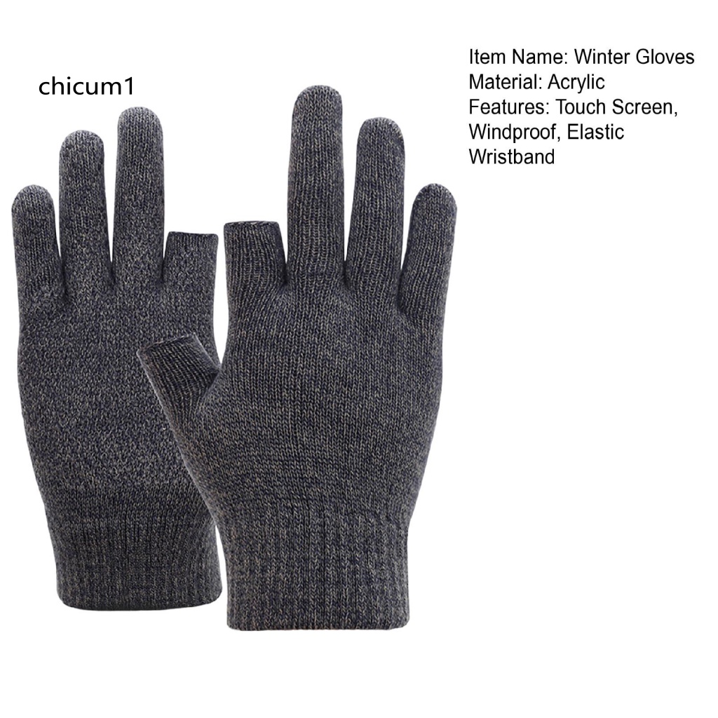 1 Đôi Găng Tay Mùa Đông 2 Ngón Chống Gió Dày Dặn Chống Trượt Có Thể Chạm Màn Hình Cảm Ứng
