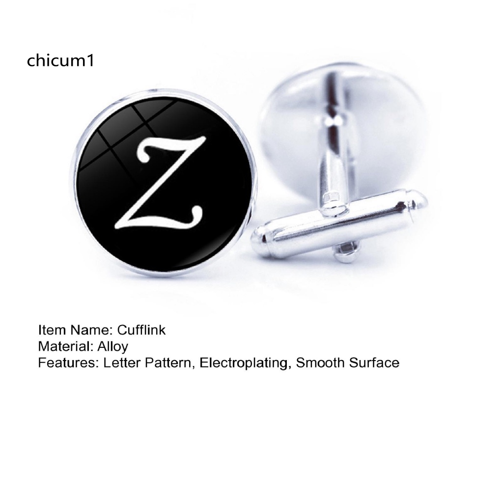 1 Cặp Khuy Măng Sét Mạ Điện Họa Tiết Chữ Cái Thời Trang Dành Cho Nam