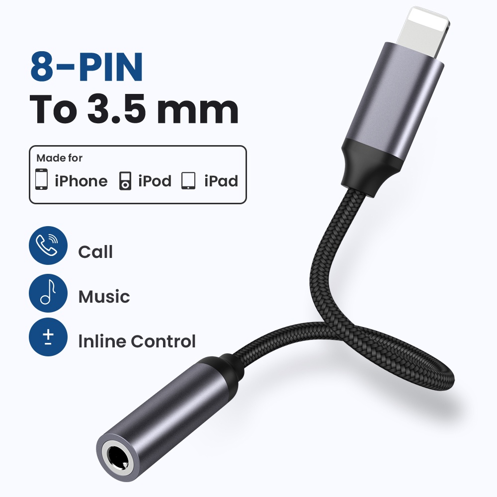 Cáp Chuyển Đổi 8 Pin Sang 3.5mm AUX Cho iPhone 14 / 13 / 12 / 11
