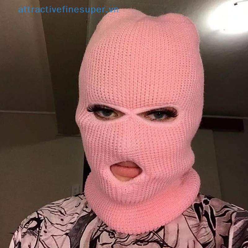 Afs Khẩu Trang Dệt Kim 3 Lỗ Che Phủ Toàn Mặt Giữ Ấm Mùa Đông Thời Trang Thể Thao Ngoài Trời