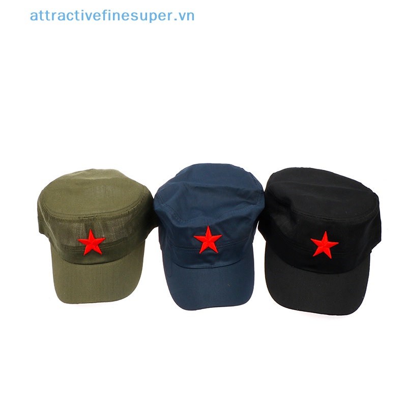 1 Nón Lưỡi Trai Cotton Họa Tiết Ngôi Sao Đỏ Thời Trang