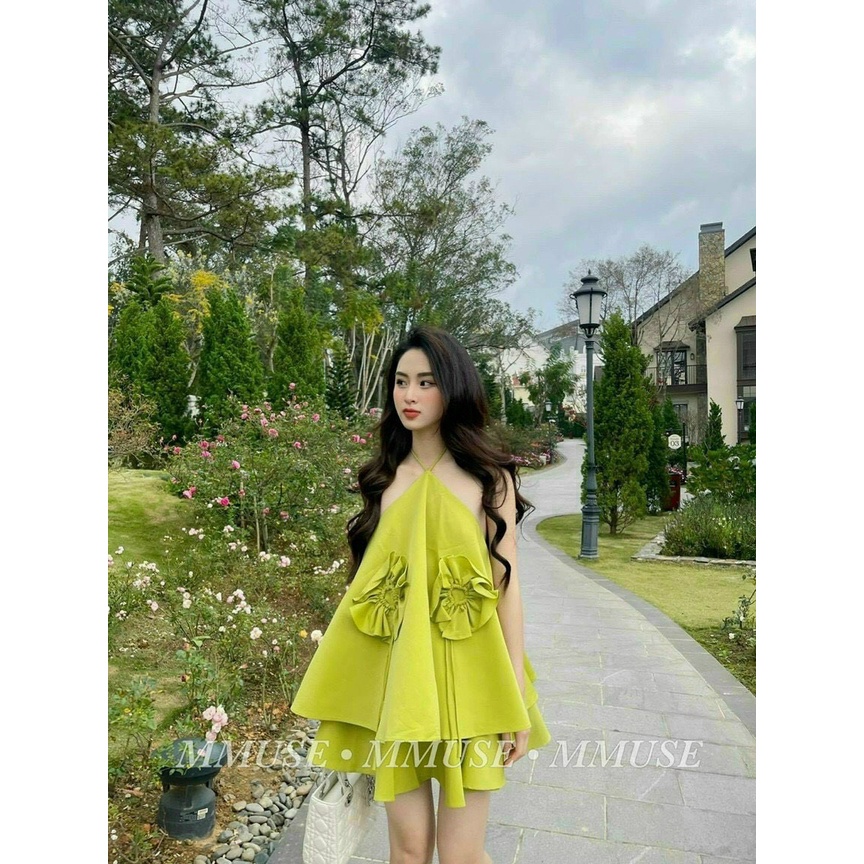 Set Bộ Đùi Hai Dây Cổ Yếm Vải Lanh Lụa Mềm Mại Freesize Dưới 60kg