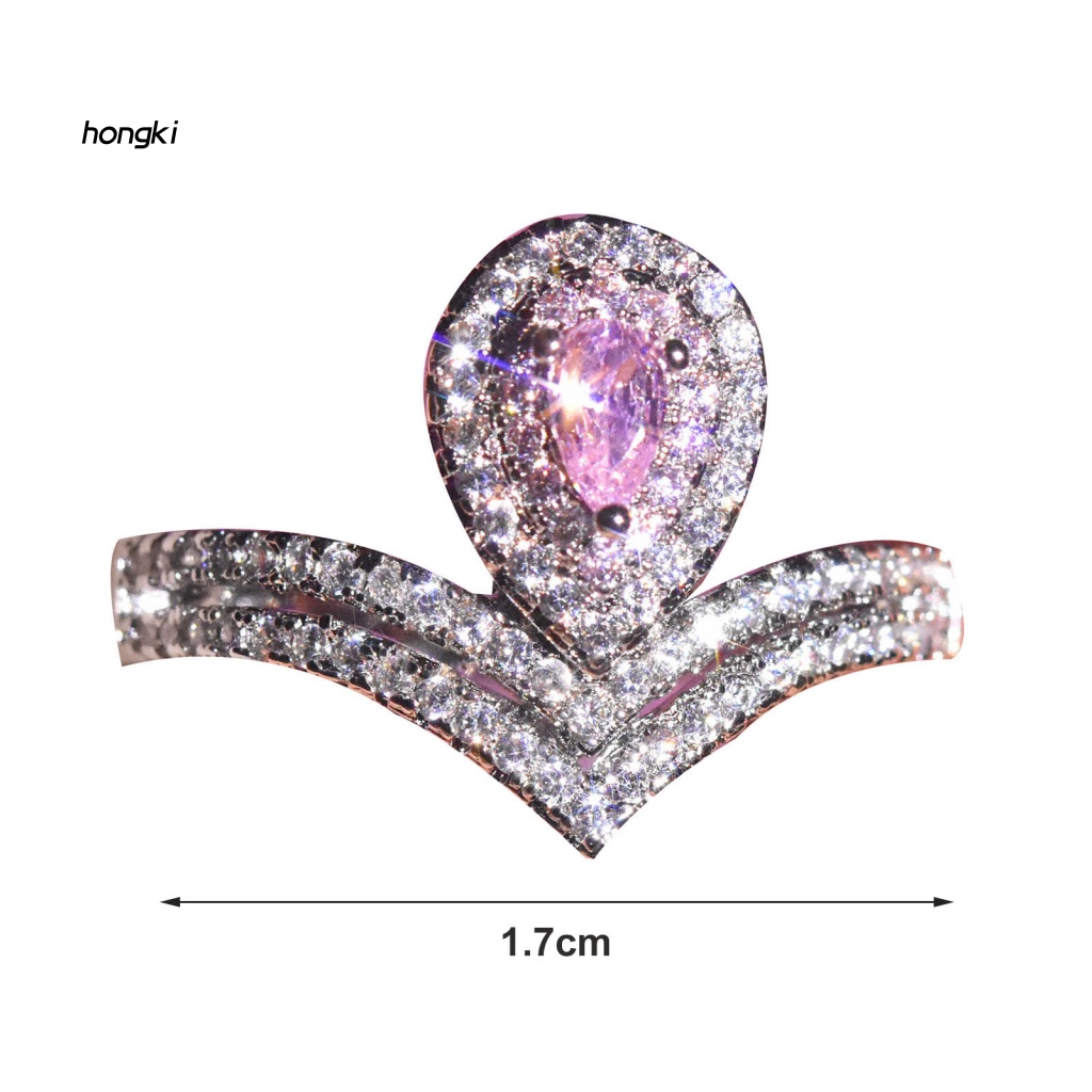 Nhẫn ĐíNh Đá Moissanite Giả HìNh GiọT NướC