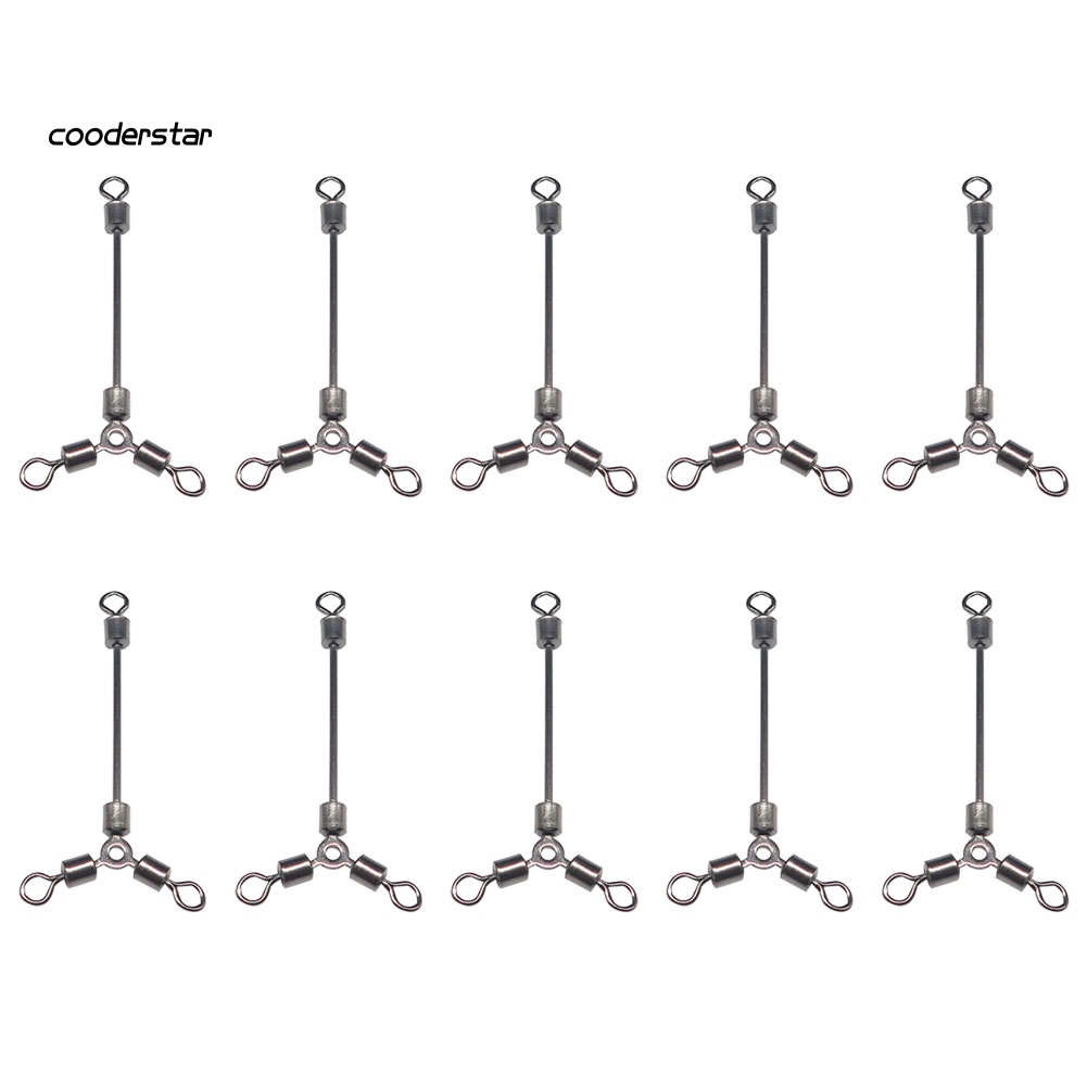 Set 10 Khớp Khuyên Nối 3 Chiều Bằng Thép Không Gỉ Chuyên Dụng Cho Câu Cá