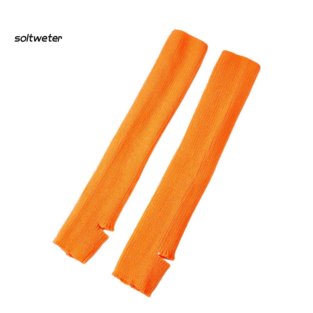 1 Đôi Tất Dệt Kim Dày Giữ Ấm Chân Màu Sắc Đơn Giản