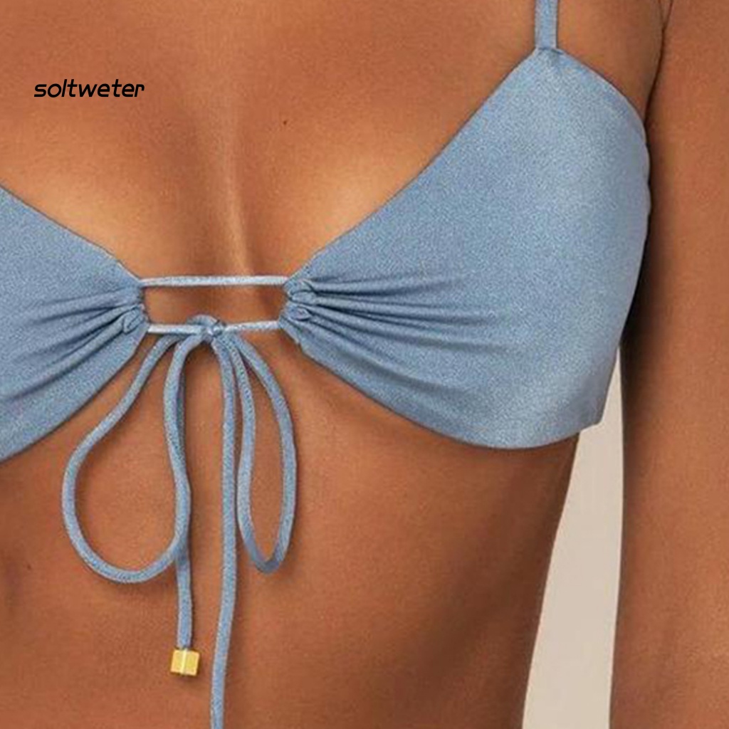 Bộ Bikini 2 Mảnh Màu Sắc Thời Trang Gợi Cảm Cho Nữ
