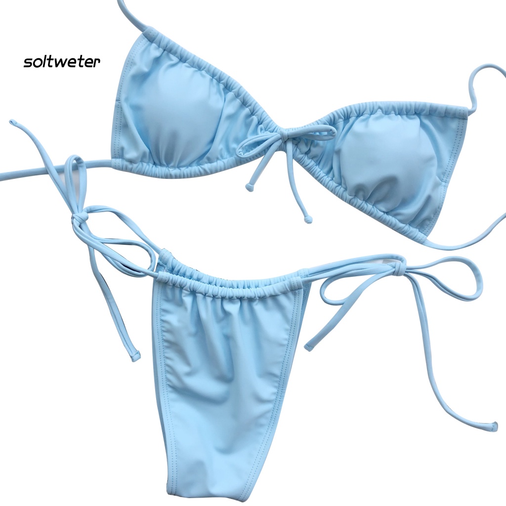 Bộ Đồ Bơi 2 Mảnh Màu Sắc Đơn Giản Thoải Mái Phù Hợp Cho Mùa Hè