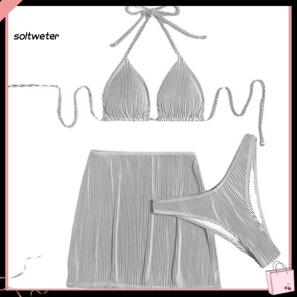 Bộ Bikini 3 Mảnh Có Dây Điều Chỉnh Màu Sắc Thời Trang Quyến Rũ Cho Nữ