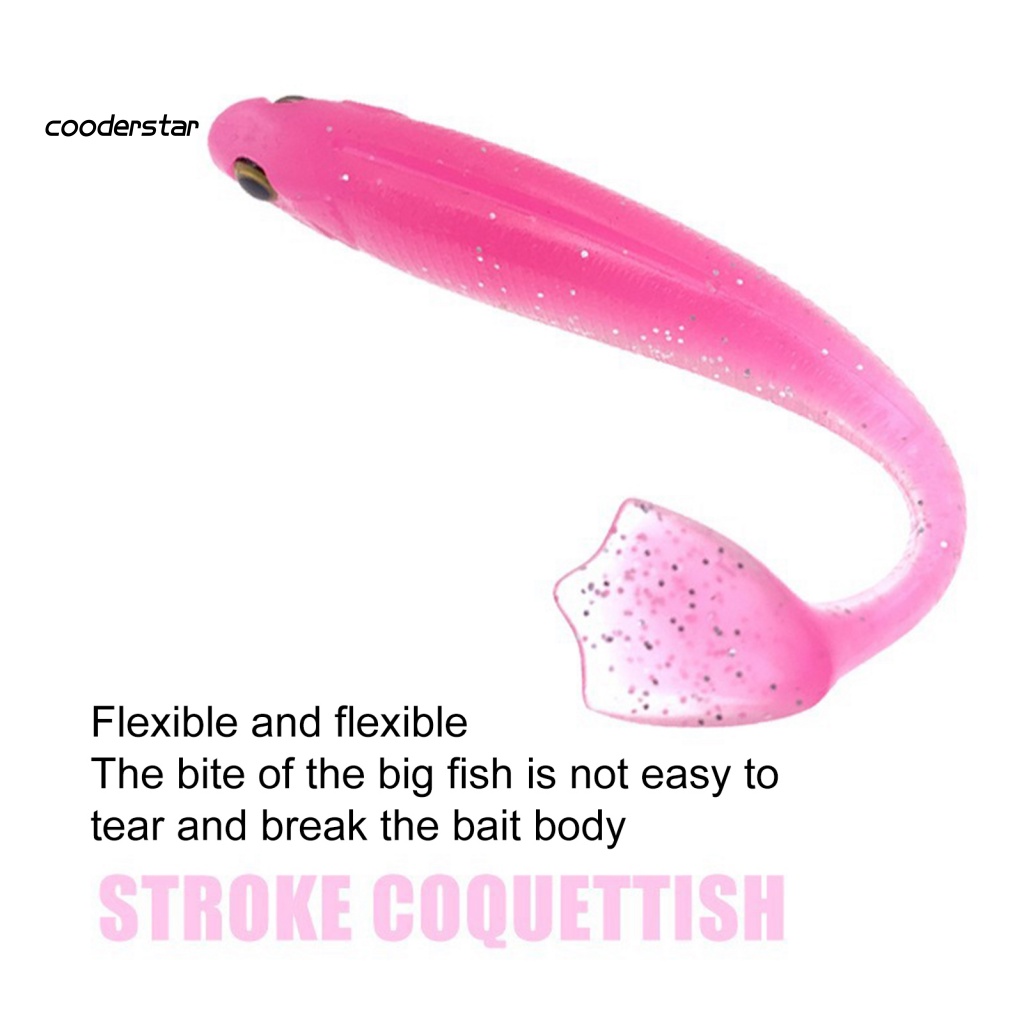 Bộ 5 Mồi Câu Cá Mềm Linh Hoạt Mắt 3D Độ Bền Cao