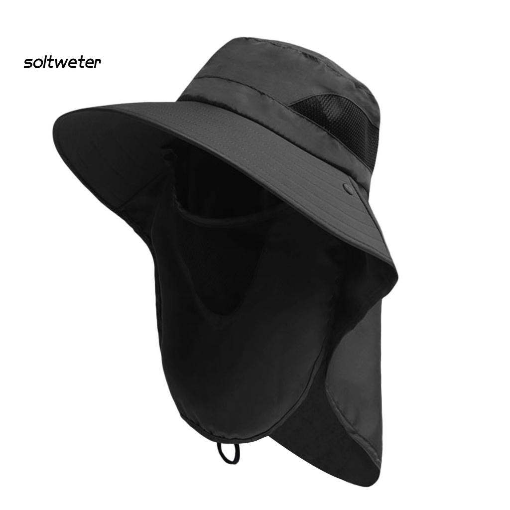 Mũ Tai Bèo Có Dây Cố Định Bảo Vệ Toàn Diện Chống Gió Chống Trượt Thoáng Khí Khi Đi Câu Cá / Cắm Trại
