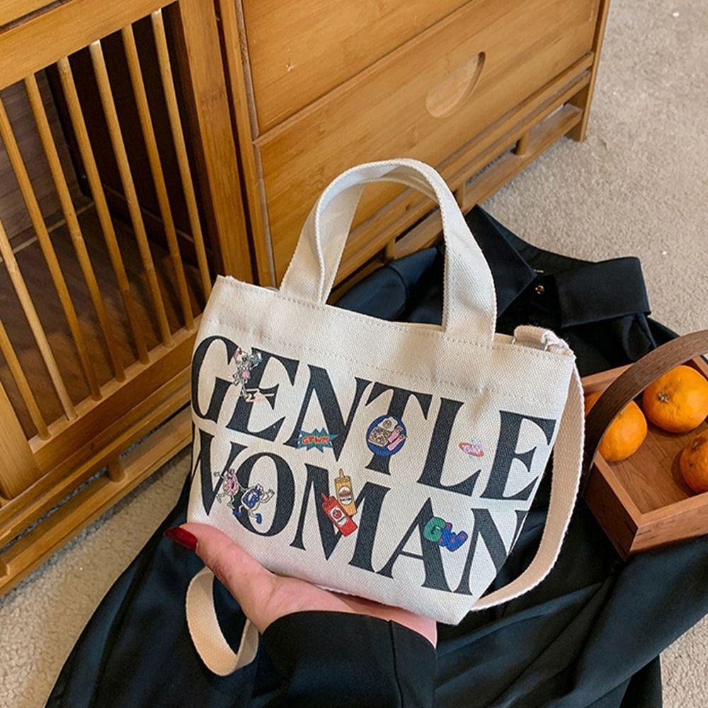 LOMBARD Túi Vải Canvas Đeo Chéo In Họa Tiết Đơn Giản Dành Cho Nữ