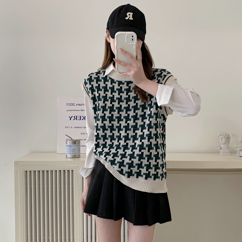 Áo sweater Dệt Kim Không Tay Phong Cách Hàn Quốc Thời Trang Xuân Thu Mới 2023