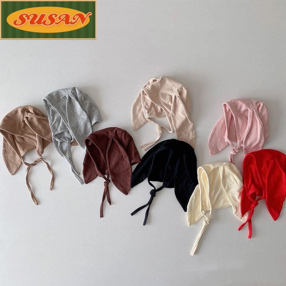 SUSANS Mũ Trùm Đầu Tai Thỏ Chất Liệu Cotton Mềm Mại Cho Bé