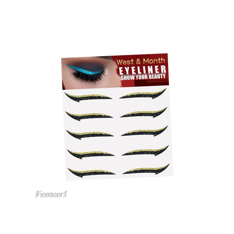 Bộ 5 Cặp Miếng Dán Kẻ Mắt Màu Lấp Lánh Dễ Sử Dụng Dùng Để Trang Điểm Hóa Trang Cho Nữ