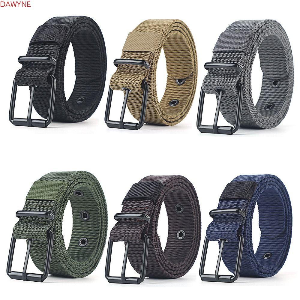 DWAYNE Thắt Lưng Vải Canvas Khóa Kim Loại Thời Trang Cho Nam Nữ