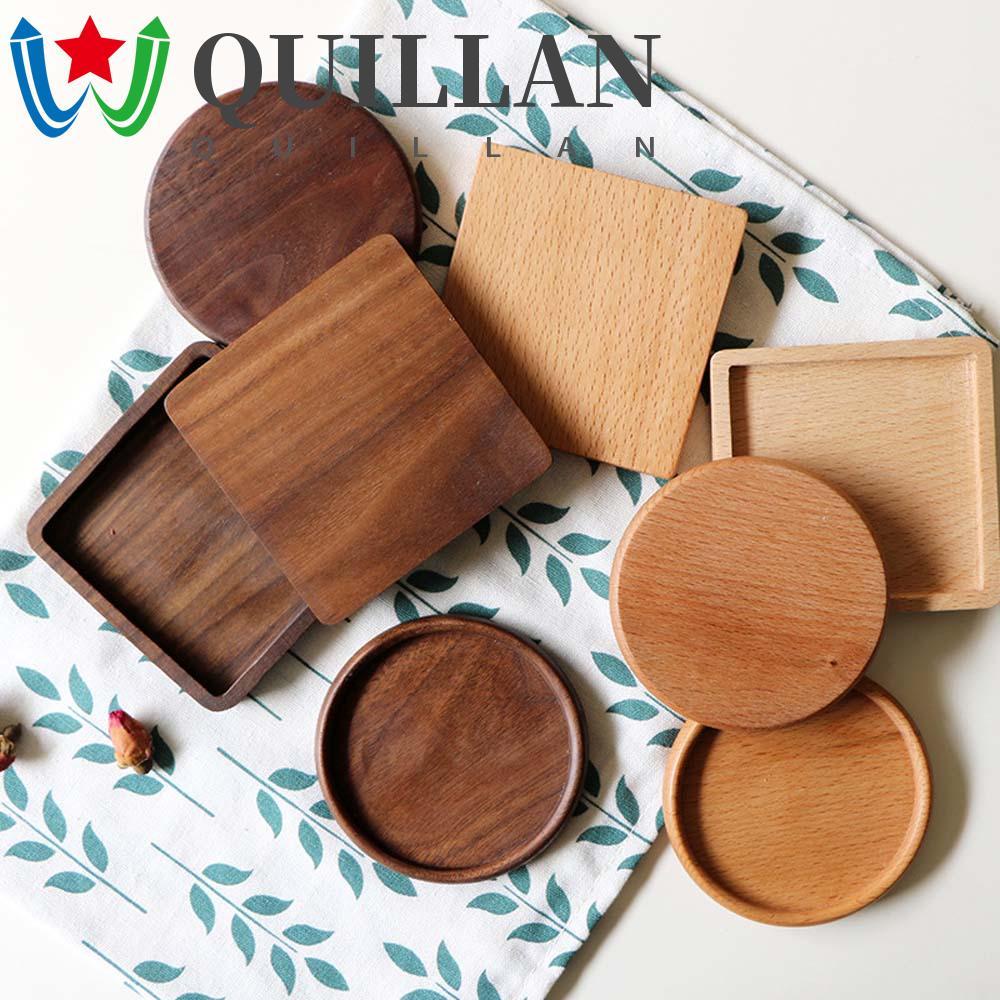 Tấm Lót Ly Bằng Gỗ Óc Chó Hình Tròn / Vuông Siêu Bền Tiện Dụng