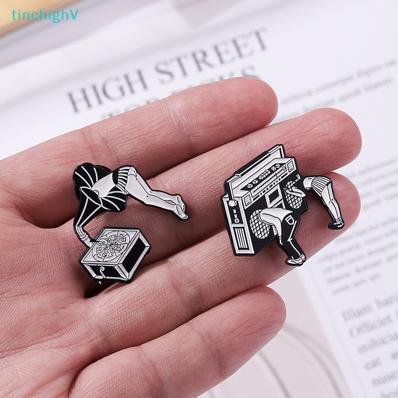 [TinchighV] Ghim Cài Áo Bằng Vinyl Hình Đĩa Hát Kinh Dị Màu Đen Tùy Chỉnh Phong Cách Gothic Làm Quà Tặng Cho Bạn Bè [Mới]