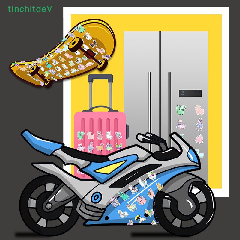 [TinchitdeV] Bộ 50 Miếng Dán Hình Lạc Đà Alpaca Hoạt Hình Đáng Yêu Cho Trẻ Em [Mới]