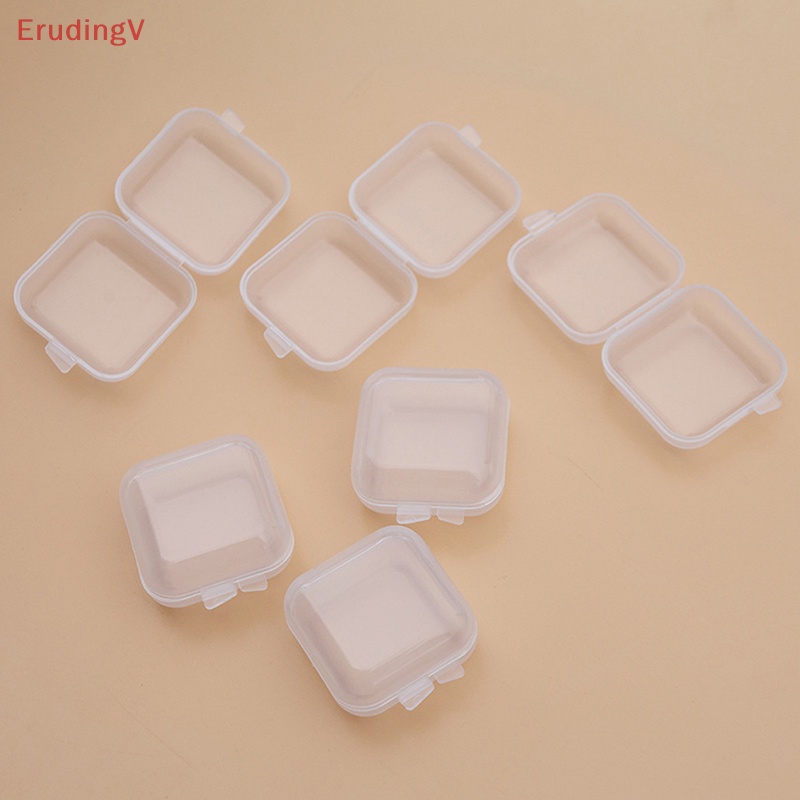 Set 10 Hộp Nhựa Vuông Nhỏ Trong Suốt Đựng Trang Sức