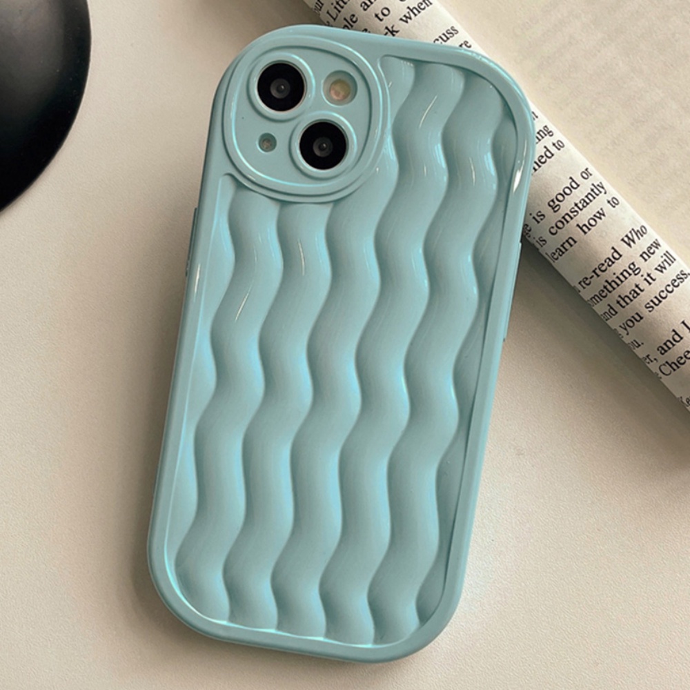 Ốp Điện Thoại TPU Mềm Chống Sốc Chống Dơ Họa Tiết Gợn Sóng Màu Trơn Đơn Giản Cho IPhone 11 12 13 14 Pro Max