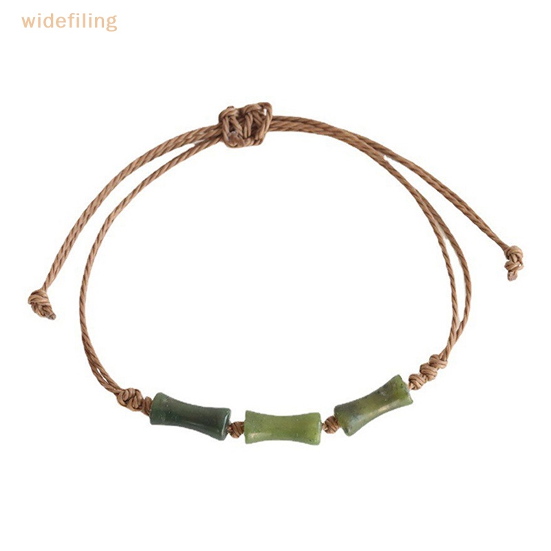 Vòng Tay Dây Thừng Phối Hạt Đá Ngọc Bích Giả Phong Cách Trung Hoa Dành Cho Cặp Đôi