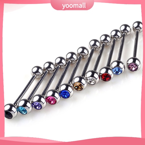 Set 10 Khuyên Lưỡi Đính Đá Cá Tính Unisex