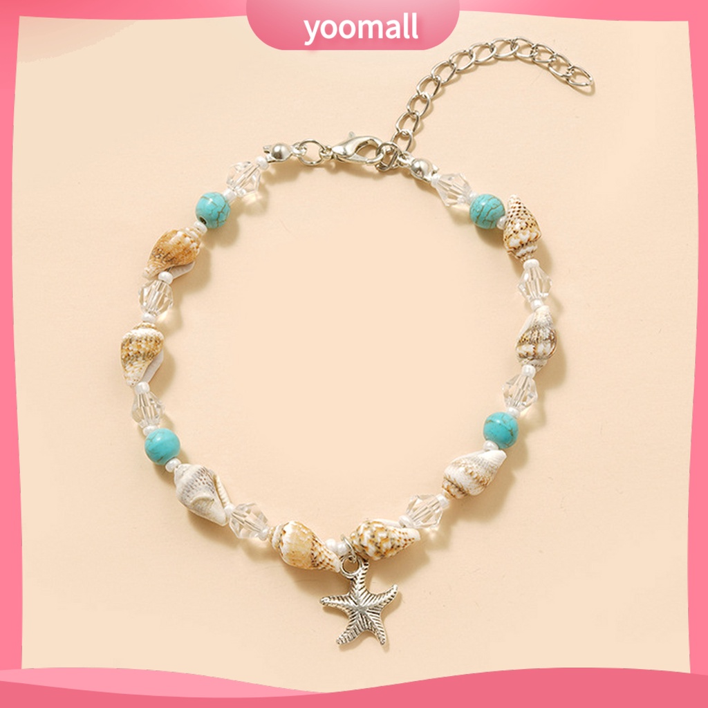 Vòng Đeo Cổ Chân Bằng Vỏ Sò Phong Cách Boho Có Thể Điều Chỉnh Dành Cho Nữ