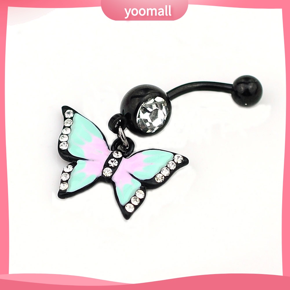 Khuyên Rốn Hình Con Bướm Đính Đá Nhân Tạo Thời Trang
