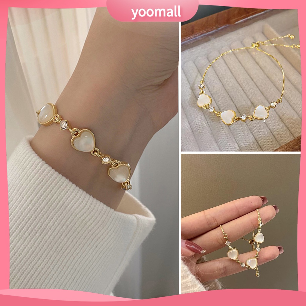 Vòng Tay Đính Đá Mắt Mèo Lấp Lánh Tùy Chỉnh Thời Trang Cho Nữ