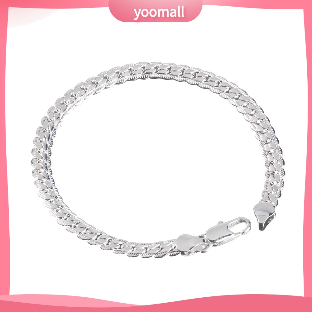 Vòng Tay Mạ Bạc Dạng Chuỗi Đơn Giản Thời Trang Cho Nam