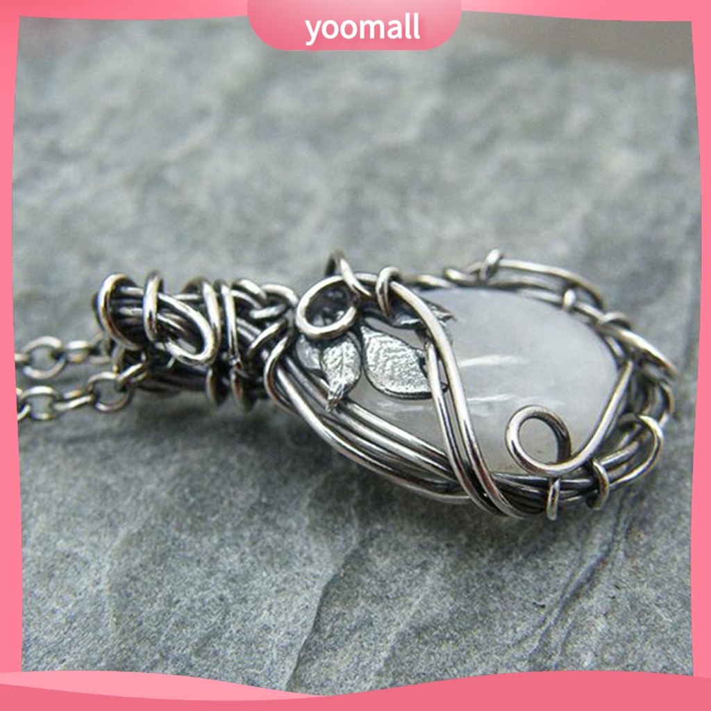 [YM] Vòng cổ Mở Rộng Mặt Đá Mặt Trăng Nhân Tạo Mịn Cho Nữ