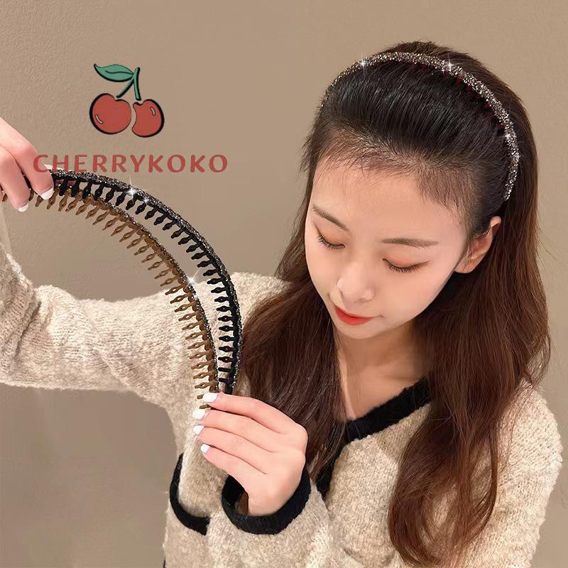 🍒🍒CHERRYKOKO Băng Đô Cài Tóc Bện Đính Đá Lấp Lánh Phong Cách Mới 2023 Cho Nữ