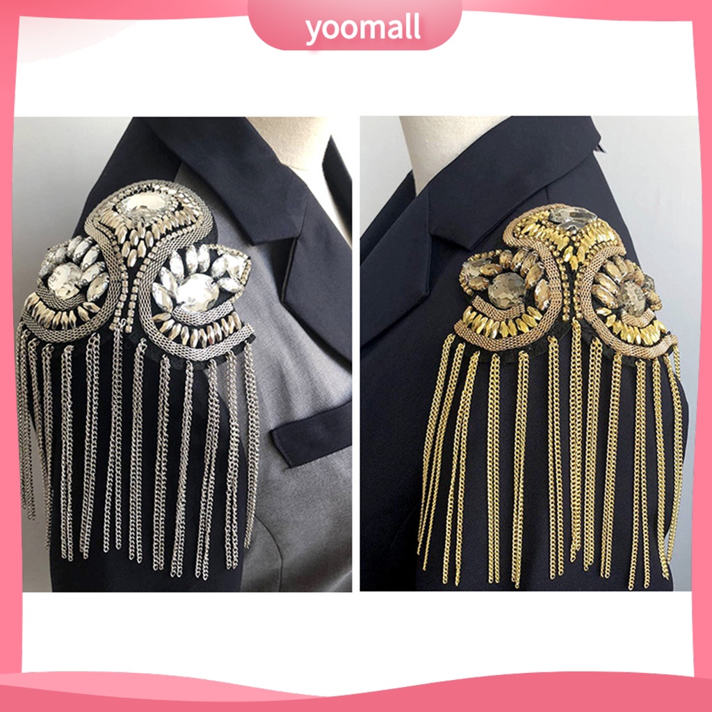 Huy Hiệu Cài Áo Dây Xích Tua Rua Đính Đá Thủ Công Phong Cách Punk Cổ Điển Thời Trang