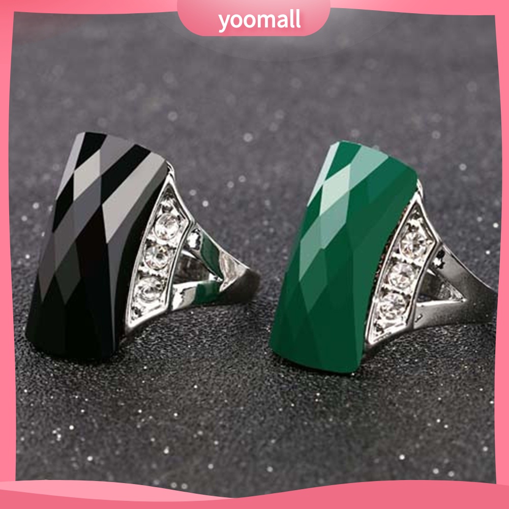 Nhẫn Đính Đá Resin Phong Cách Bohemia Cổ Điển Cho Nữ